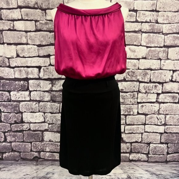 Mango Dresses & Skirts - MNG By Mango Purple & Black Sleeveless Cowl Neck Dress Size 8